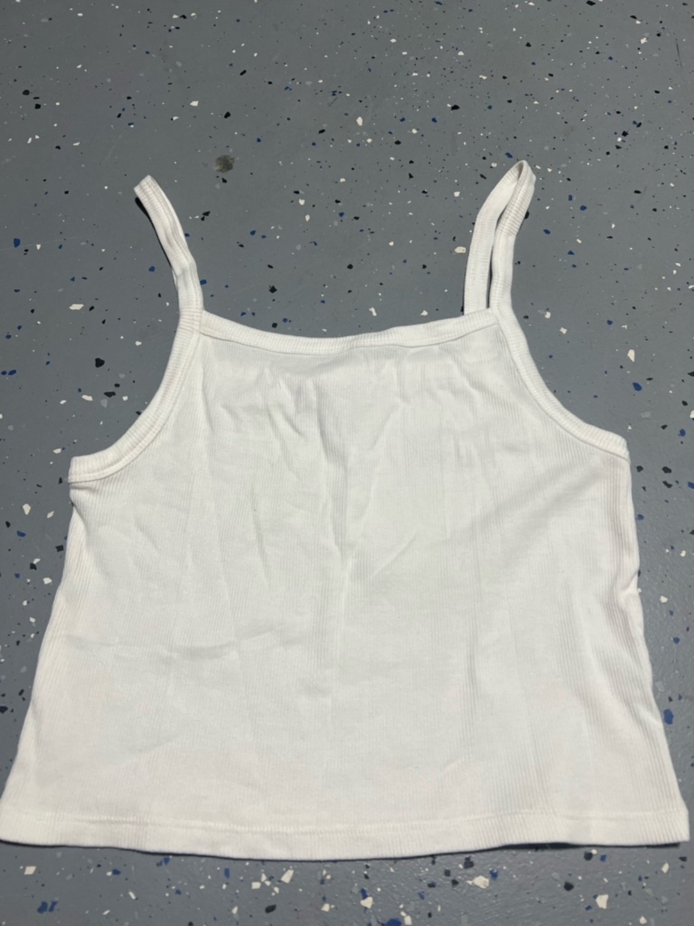 Topshop White Ribbed Tank